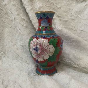 Vtg Cloisonne Enamel Vase
